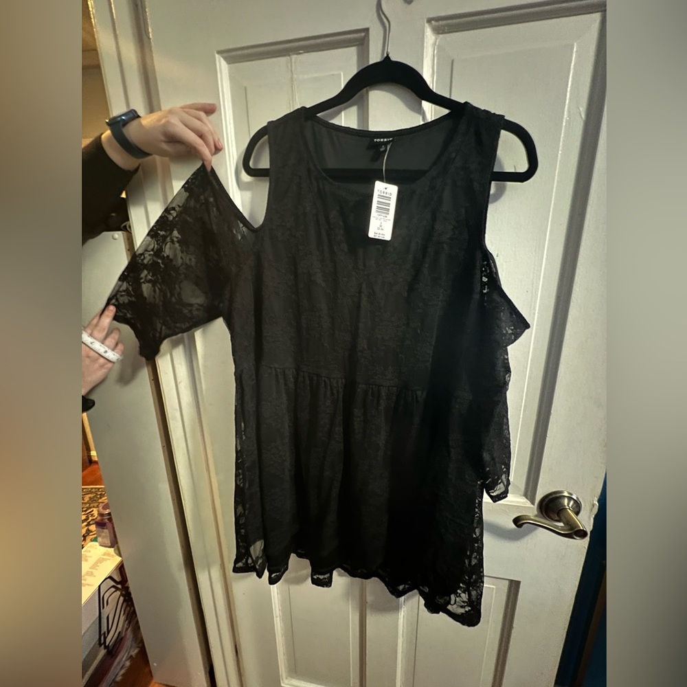 Torrid black place cold shoulder top